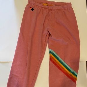 AVIATOR NATION - LIGHT PINK STRIPED SWEATS